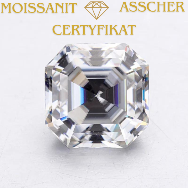 Moissanit Certyfikat 5,0 - 10,0 mm / Asscher / DEF / VS