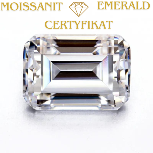 Moissanit Certyfikat 5,0 - 9,0 mm / Emerald / DEF / VS