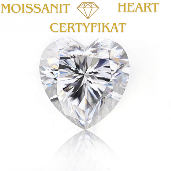 Moissanit Certyfikat 5,0 - 12,0 mm / Heart / DEF / VS