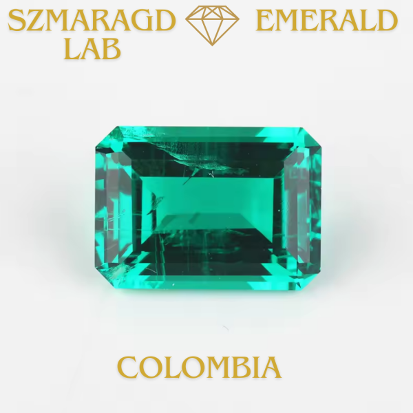 Szmaragd Lab Asscher / 8x8 mm / Columbia