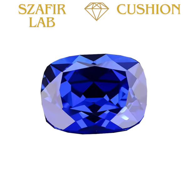 Szafir lab Cushion / 7 mm / Royal blue