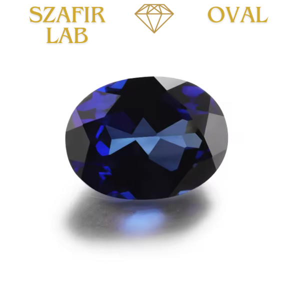 Szafir lab Oval / 9x7 mm / Royal blue