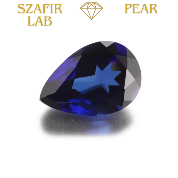 Szafir lab Pear / 8x6 mm / Royal blue