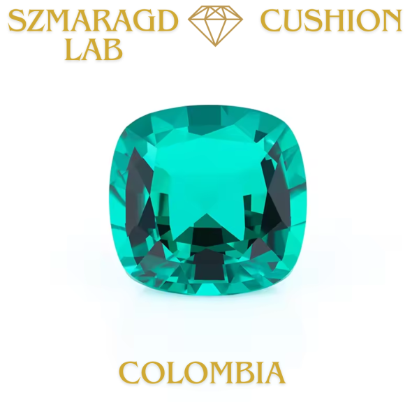 Szmaragd Lab Cushion / 6x6 mm / Columbia