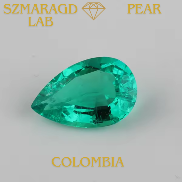 Szmaragd Lab Pear / 9x6 mm / Columbia