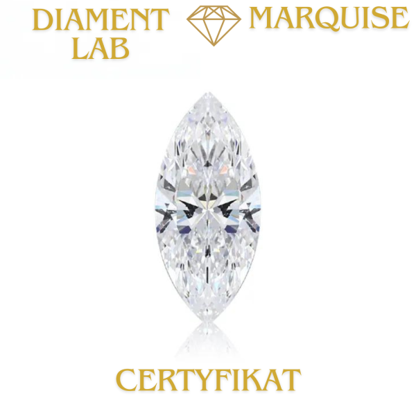 Diament Lab marquise 1,00 ct / G / VS1 Certyfikat