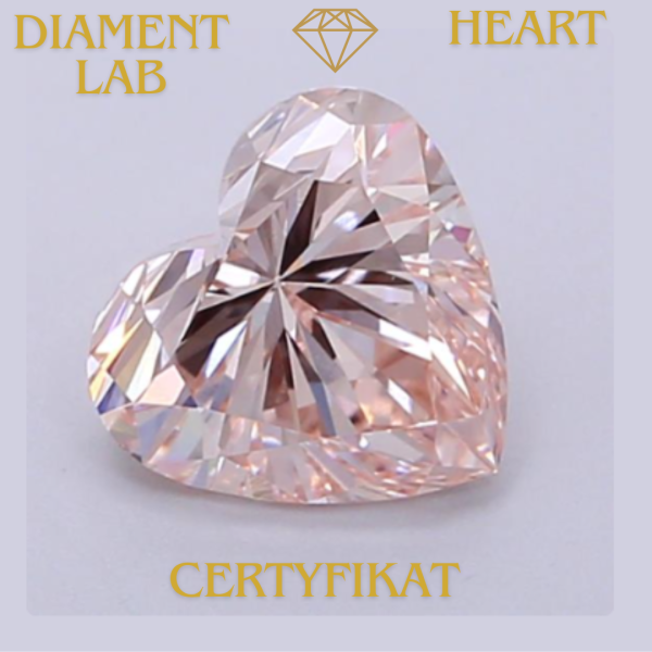 Diament Lab Heart 1,18 ct / Pink / VS1 Certyfikat